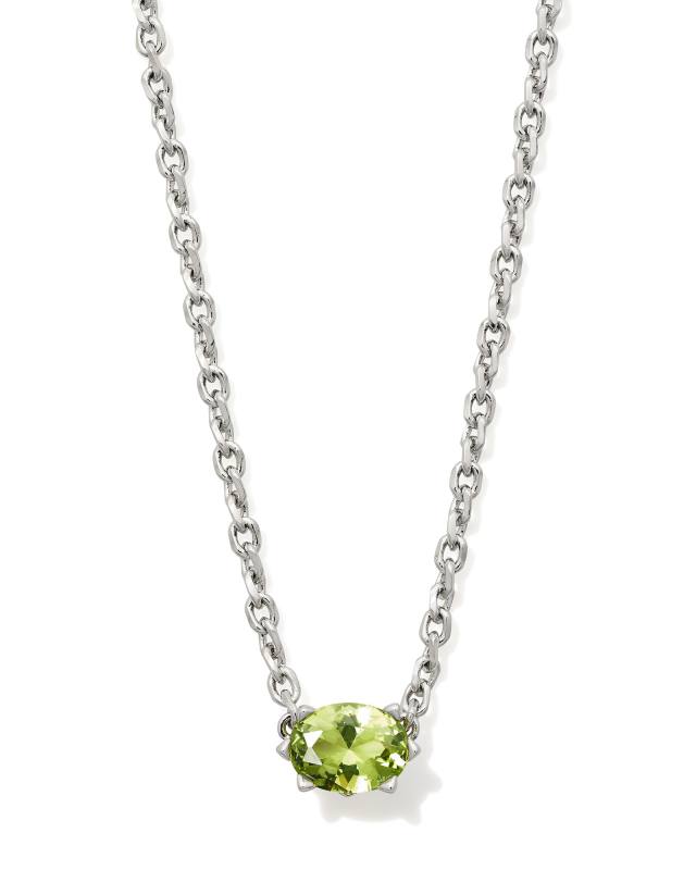 Cailin Silver Pendant Necklace in Green Peridot Crystal image number 0.0