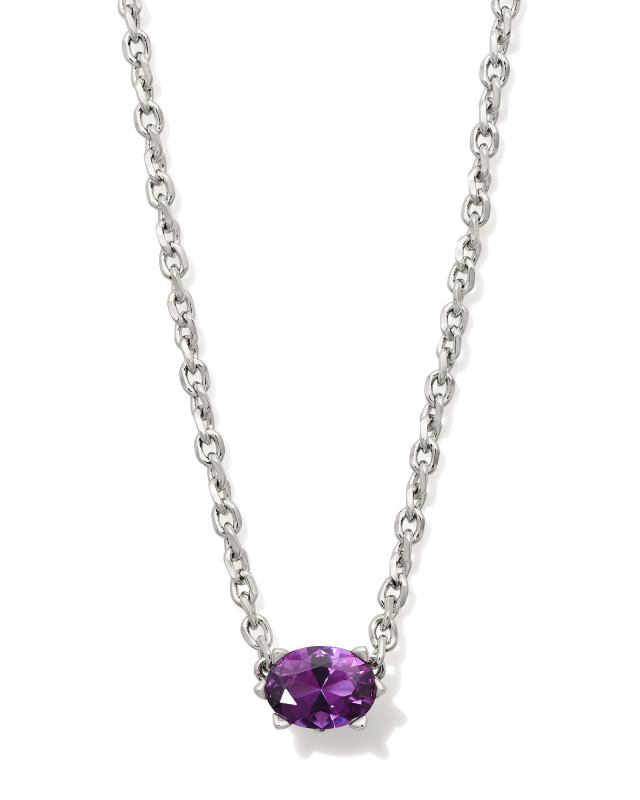 Cailin Silver Pendant Necklace in Purple Crystal image number 0.0