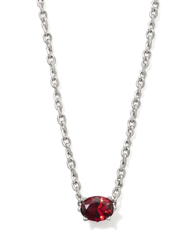 Cailin Silver Pendant Necklace in Red Crystal image number 0.0