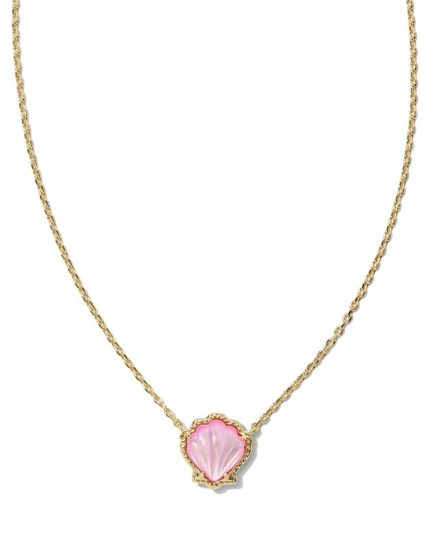 Brynne Gold Shell Short Pendant Necklace in Blush Ivory Mother-of-Pearl image number 0.0