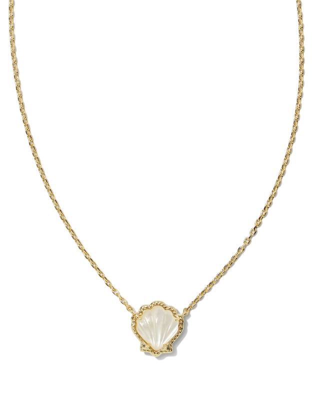 Brynne Gold Shell Short Pendant Necklace in Ivory Mother-of-Pearl image number 0.0