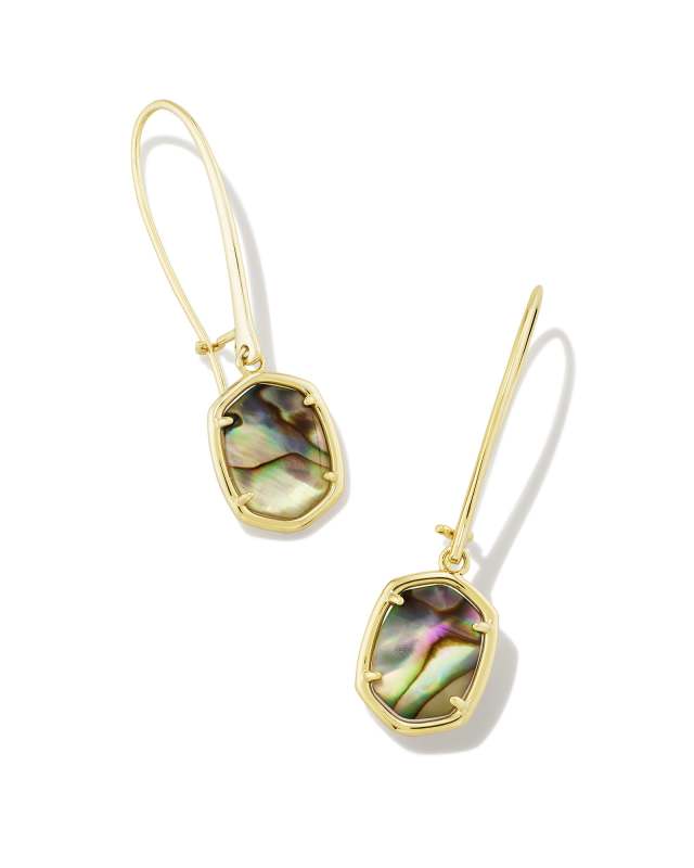 Daphne Gold Wire Drop Earrings in Abalone image number 0.0