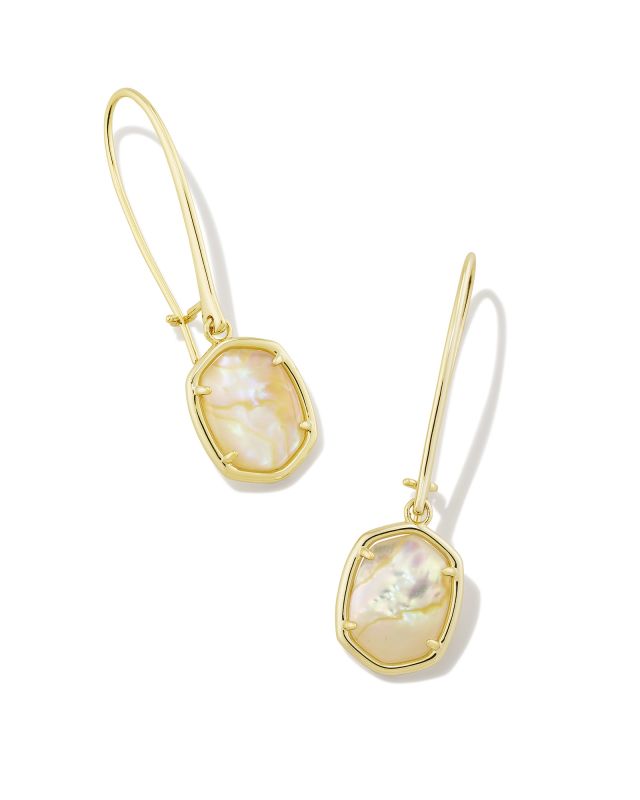 Daphne Gold Wire Drop Earrings in Iridescent Abalone image number 0.0