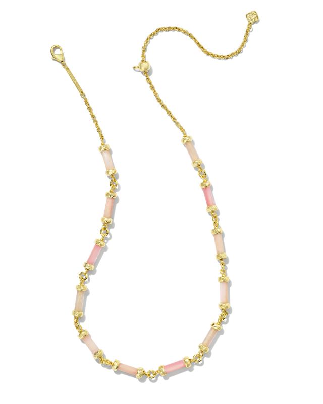 Gigi Gold Strand Necklace in Pink Mix image number 3.0