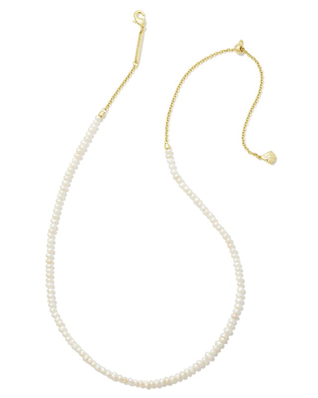 Lolo Gold Strand Necklace in White Pearl image number 0.0