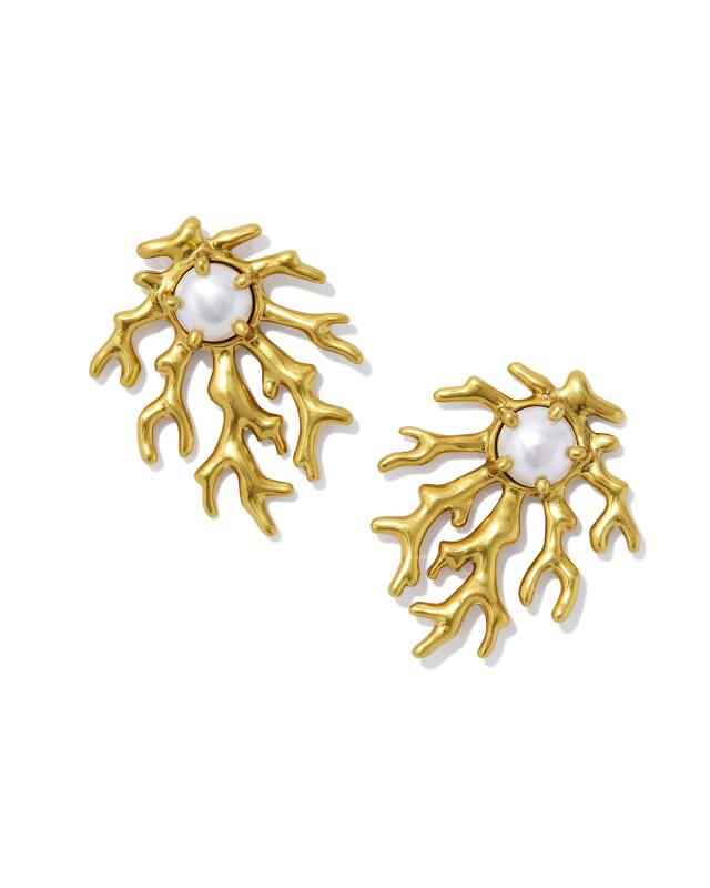 Shea Statement Stud Earrings in Vintage Gold image number 0.0