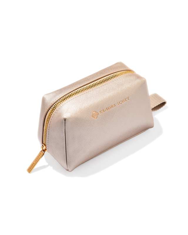 Small Cosmetic Zip Case in Champagne image number 0.0