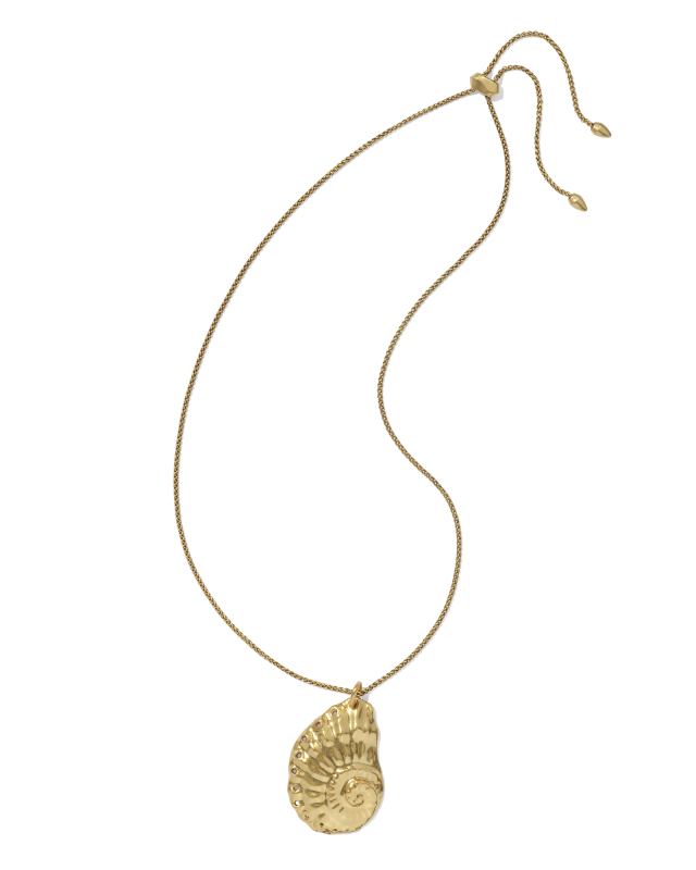 Marina Long Pendant Necklace in Vintage Gold image number 3.0