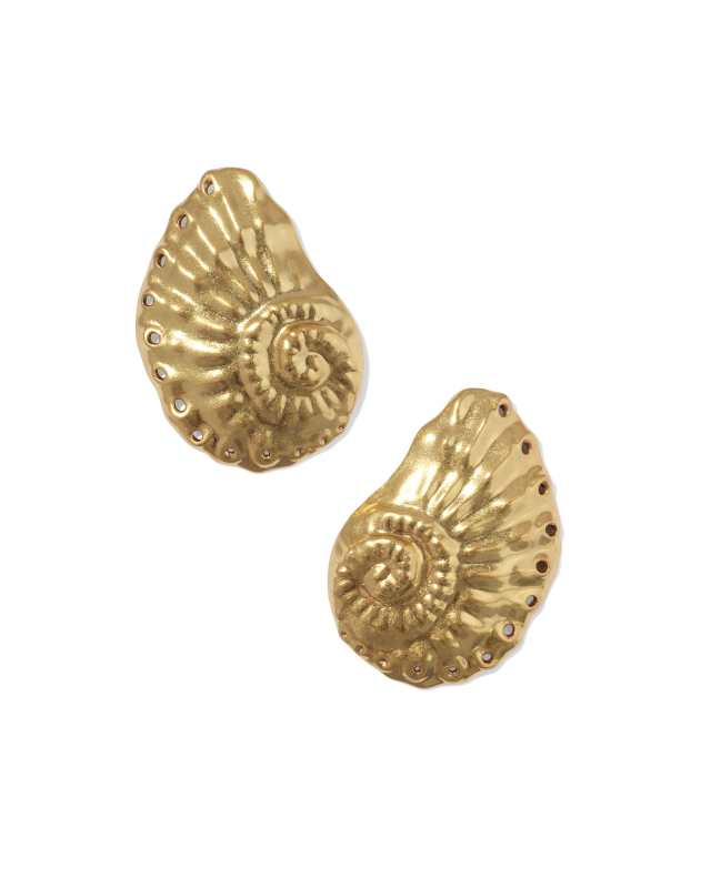 Marina Statement Stud Earrings in Vintage Gold image number 0.0