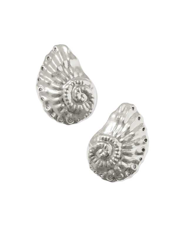 Marina Statement Stud Earrings in Vintage Silver image number 0.0