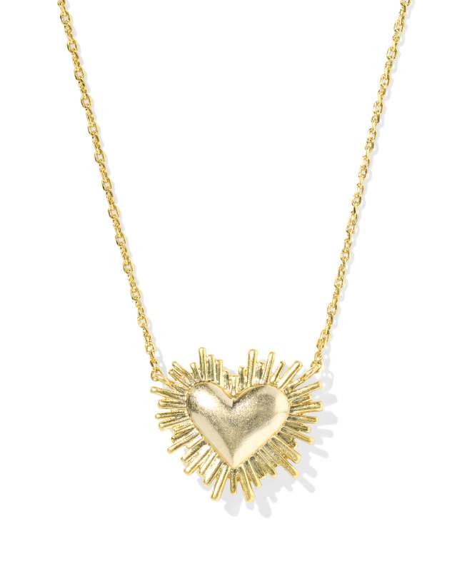 Dolly Parton x Kendra Scott Ari Heart Gold Short Pendant Necklace