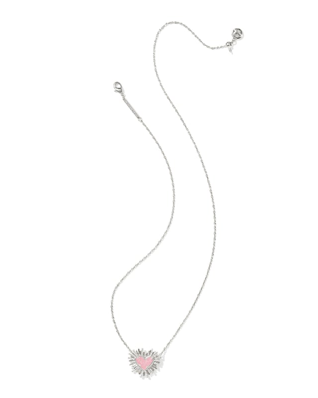 Dolly Parton x Kendra Scott Ari Heart Silver Short Pendant Necklace