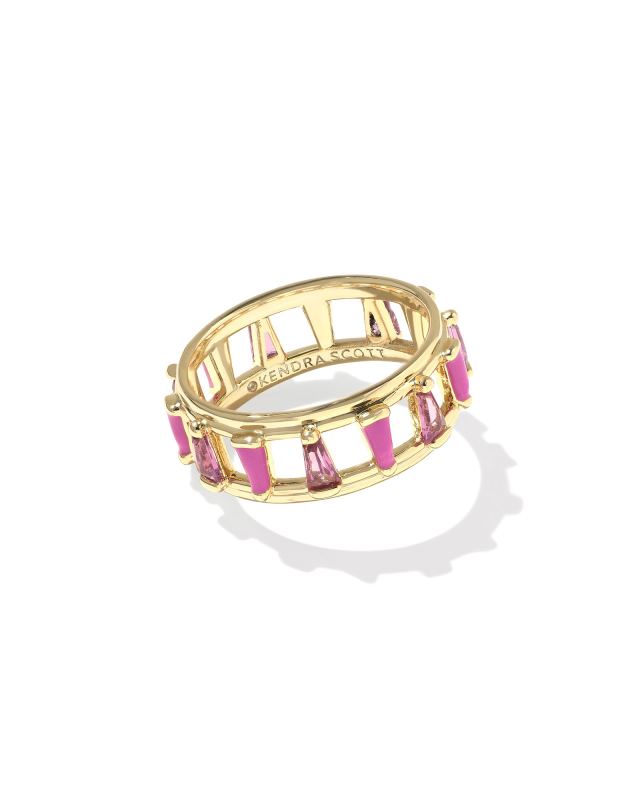 Kelsey Gold Band Ring in Pink Mix image number 0.0