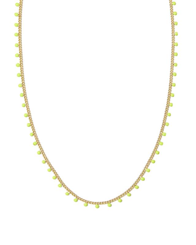 Kelsey Gold Strand Necklace in Chartreuse Enamel image number 0.0