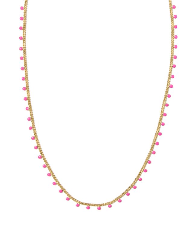 Kelsey Gold Strand Necklace in Pink Enamel image number 0.0