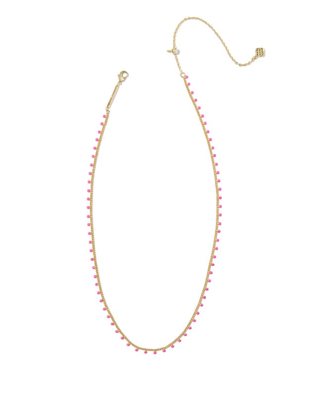 Kelsey Gold Strand Necklace in Pink Enamel image number 3.0