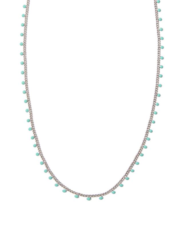 Kelsey Silver Strand Necklace in Turquoise Enamel image number 0.0