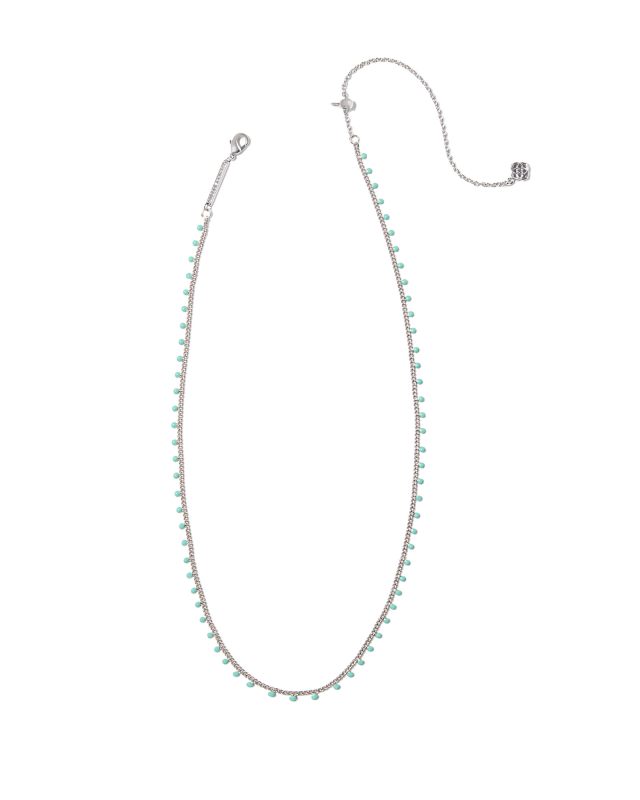 Kelsey Silver Strand Necklace in Turquoise Enamel image number 1.0