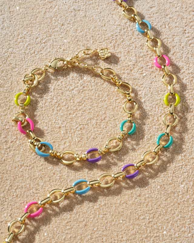 Kelsey Gold Chain Bracelet in Multi Mix image number 3.0