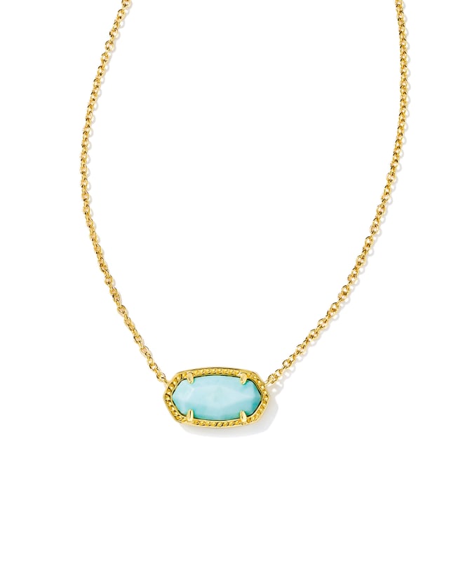 Elisa Gold Pendant Necklace in Light Blue Magnesite image number 0.0