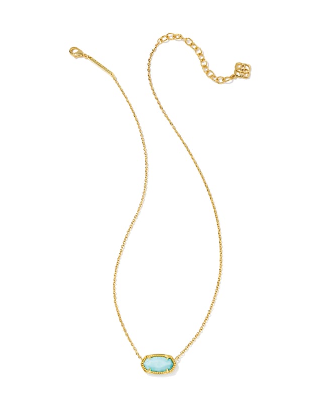 Elisa Gold Pendant Necklace in Light Blue Magnesite image number 1.0