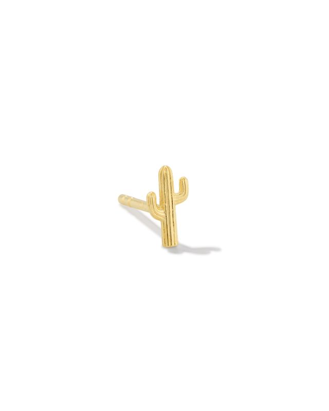 Mini Cactus Single Stud Earring in 18k Gold Vermeil image number 0.0