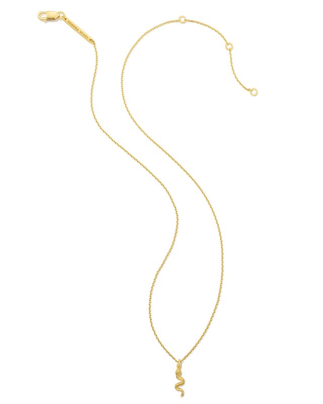 Mini Snake Pendant Necklace in 18k Gold Vermeil image number 2.0