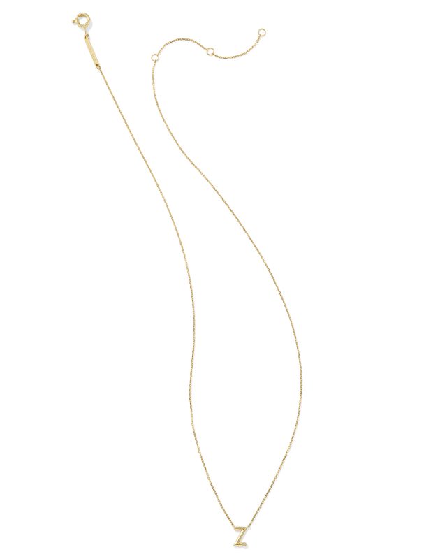 Diamond Accent Letter Z 14k Yellow Gold Pendant Necklace in White Diamond image number 1.0