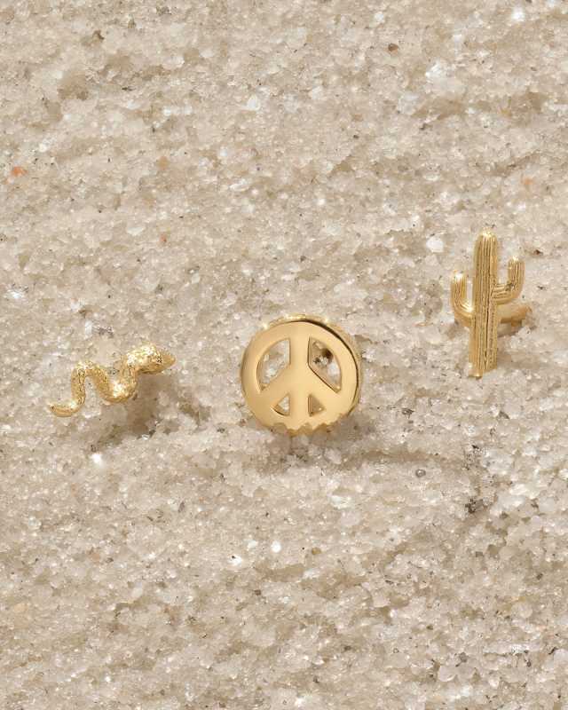 Mini Cactus Single Stud Earring in 18k Gold Vermeil image number 1.0