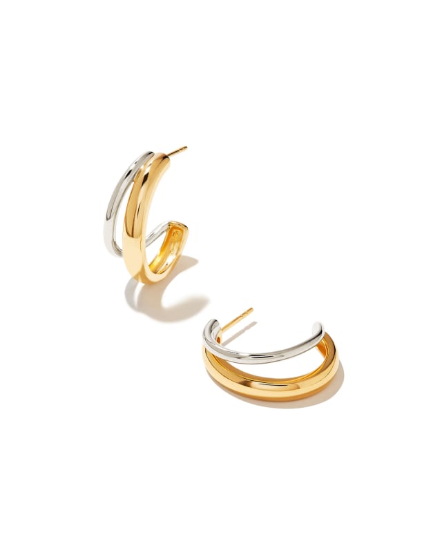 Meg Double Hoop Earrings in Mixed Metal image number 0.0