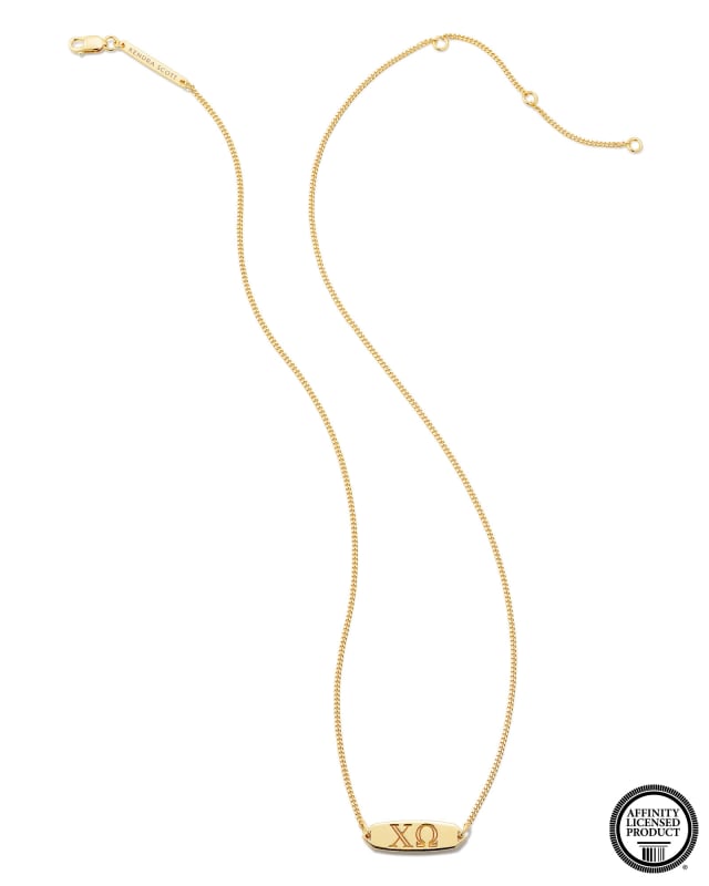 Chi Omega Pendant Necklace in 18k Gold Vermeil | Kendra Scott