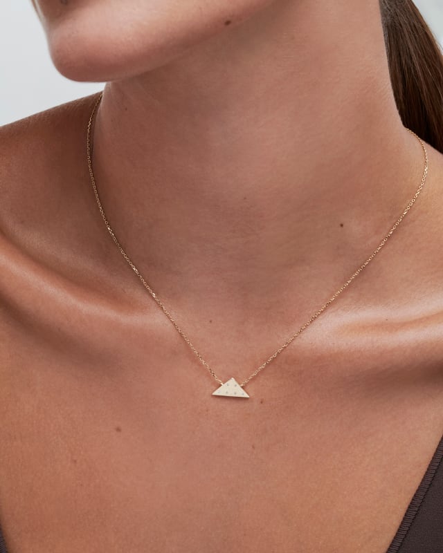 Folds Of Honor 14k Gold Pendant Necklace in White Diamond | Kendra
