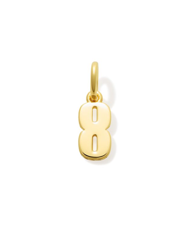 Metal Number 8 Charm in 18k Gold Vermeil image number 0.0