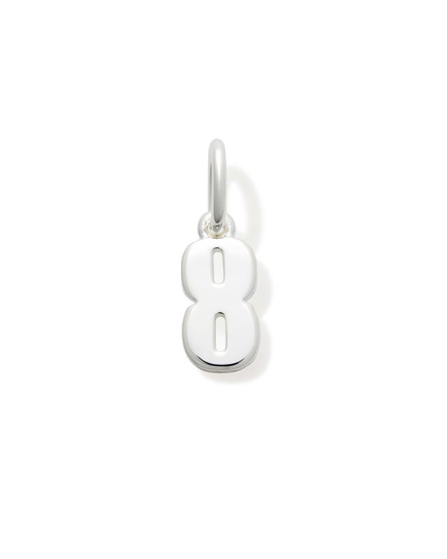 Metal Number 8 Charm in Sterling Silver image number 0.0