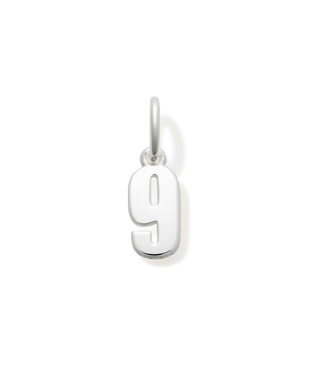Metal Number 9 Charm in Sterling Silver image number 0.0