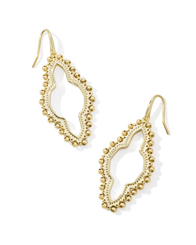 Abbie Beaded Open Frame Earrings in Gold image number 0.0