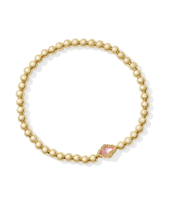 Abbie Gold Beaded Stretch Bracelet in Azalea Illusion image number 0.0