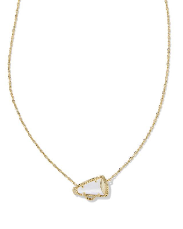 Cheer Gold Short Pendant Necklace in White Mother-of-Pearl image number 0.0