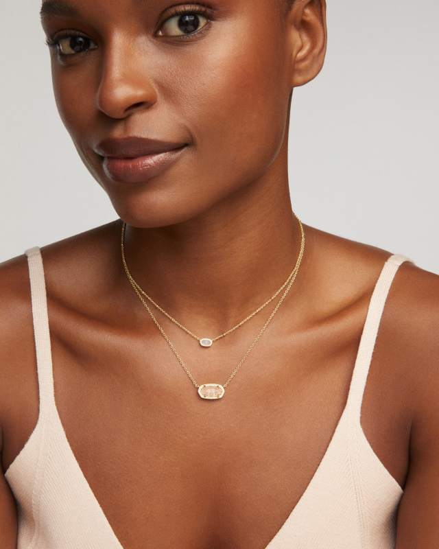 Elisa Gold Statement Short Pendant Necklace