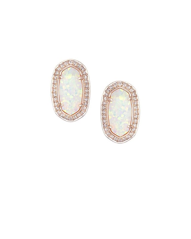 ELAINE EARRING RSG WHITE OPAL OP18 image number 0.0