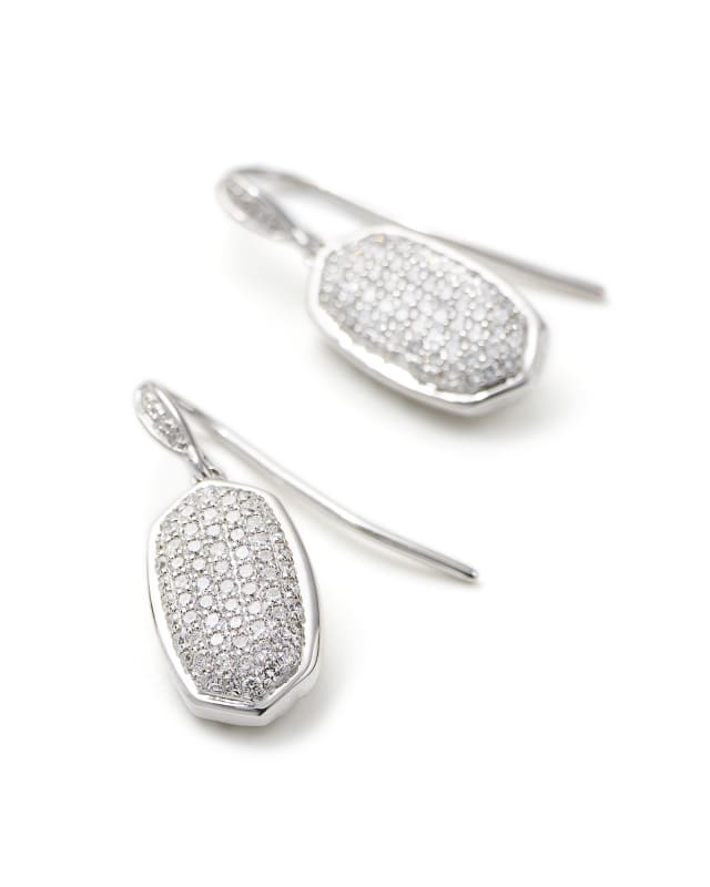 Lee Earrings in Pave Diamond and 14k White Gold image number 1.0