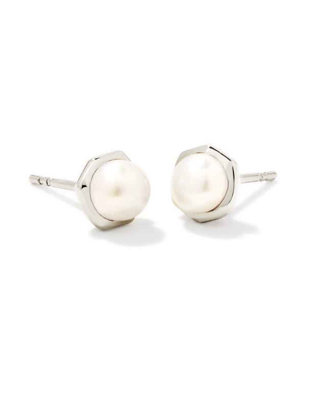 Davie Pearl Sterling Silver Stud Earrings in White Pearl image number 0.0