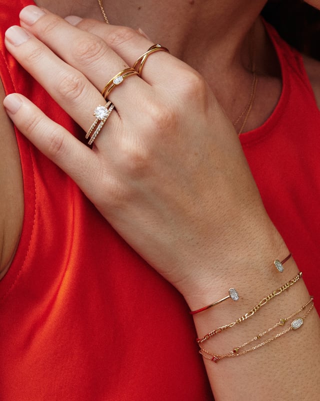 Davie 18k Gold Vermeil Trio Delicate Bracelet in White Sapphire | Kendra  Scott