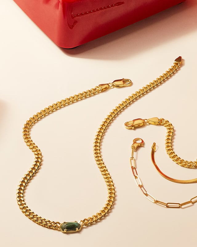 Elisa Curb Chain Necklace in 18k Gold Vermeil | Kendra Scott