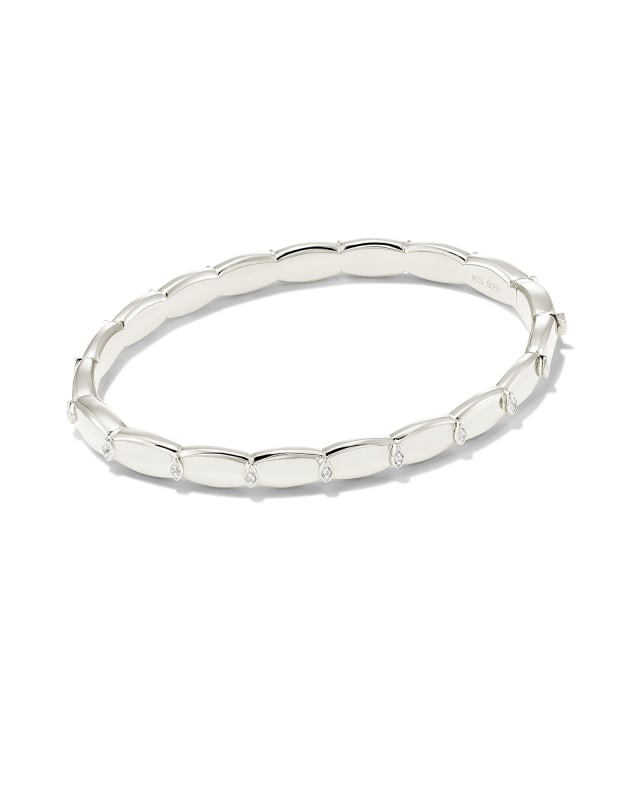 Jordan Sterling Silver Bangle Bracelet in White Sapphire image number 0.0