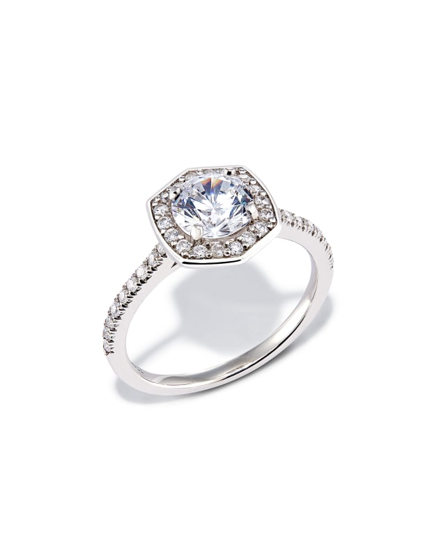 0.5 ct Round Iconic Halo Engagement Ring in 14k White Gold image number 3.0