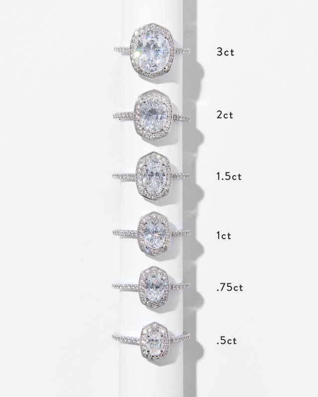 0.75 ct Oval Iconic Halo Engagement Ring in 14k White Gold image number 1.0