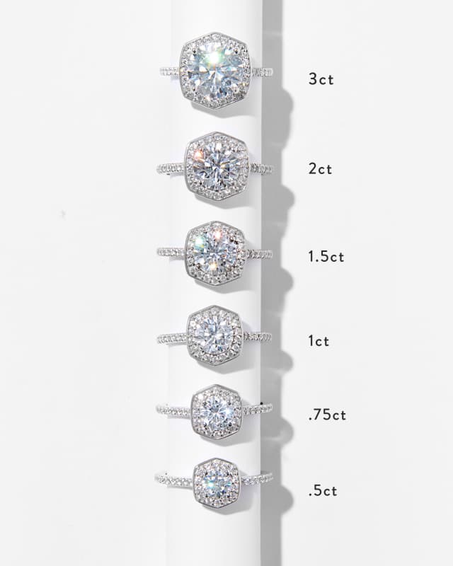 2 ct Round Iconic Halo Engagement Ring in 14k White Gold image number 1.0