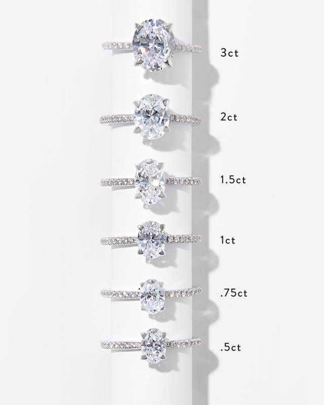 0.5 ct Oval Solitaire Engagement Ring with Pave Diamonds in 14k Rose Gold image number 1.0