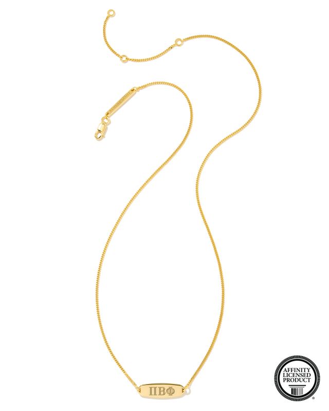 Pi Beta Phi Pendant Necklace in 18k Gold Vermeil